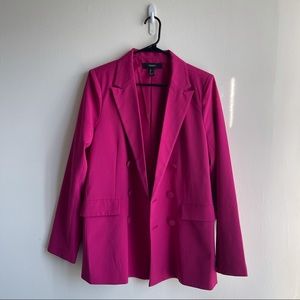 Forever 21 Double breasted blazer in magenta pink